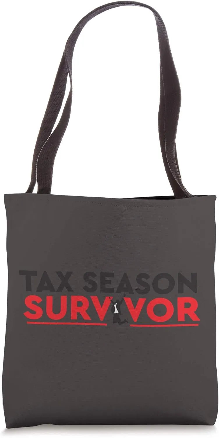 Tax Season Survivor Bookkeeper Financial Consultant CPA Gift Tote Bag