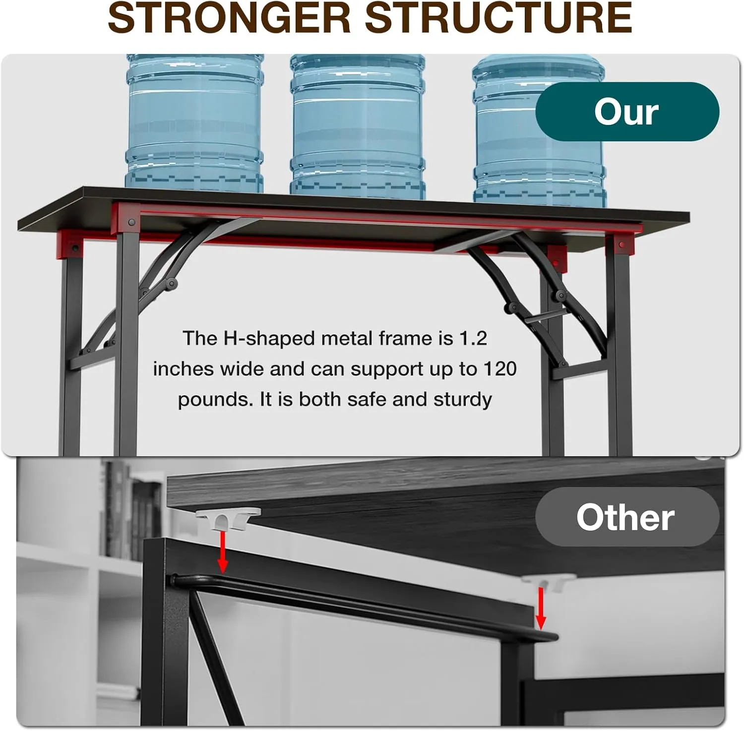 TEMI Small Computer Desk Folding Table - 35.8" Foldable Office Desk, No Assembly, Perfect for Small Spaces in Bedroom, or Apartment, Portable Mini Desk or Study Table Compact Design, Charcoal Wenge