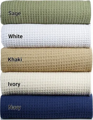 Tex Trend 100% Cotton Blanket – Soft and Breathable Twin XL Waffle Blanket – All Season Comfort – Suitable for Bed Layering, Sofa, Couch - Khaki (60”x90”)