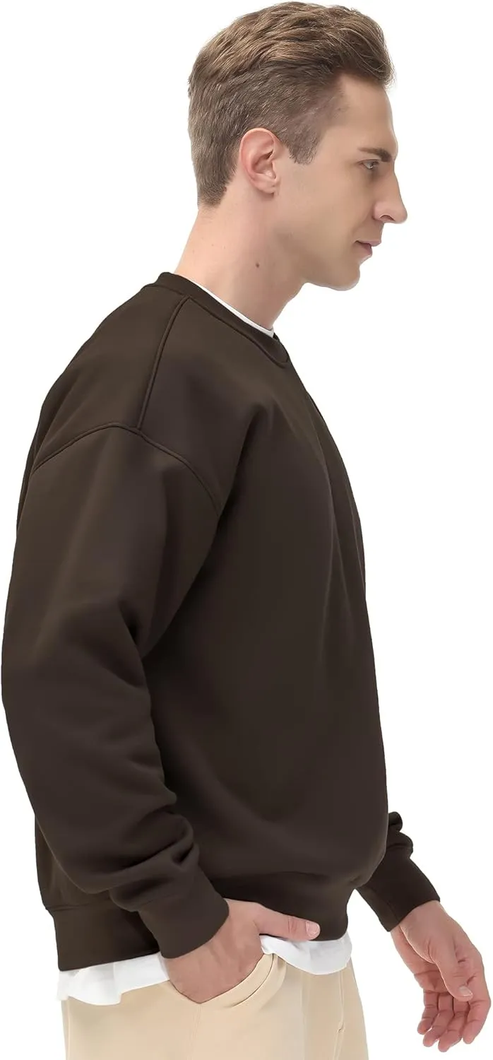 THE GYM PEOPLE Men's Fleece Crewneck Sweatshirt Thick Loose fit Soft Basic Pullover Sweatshirt