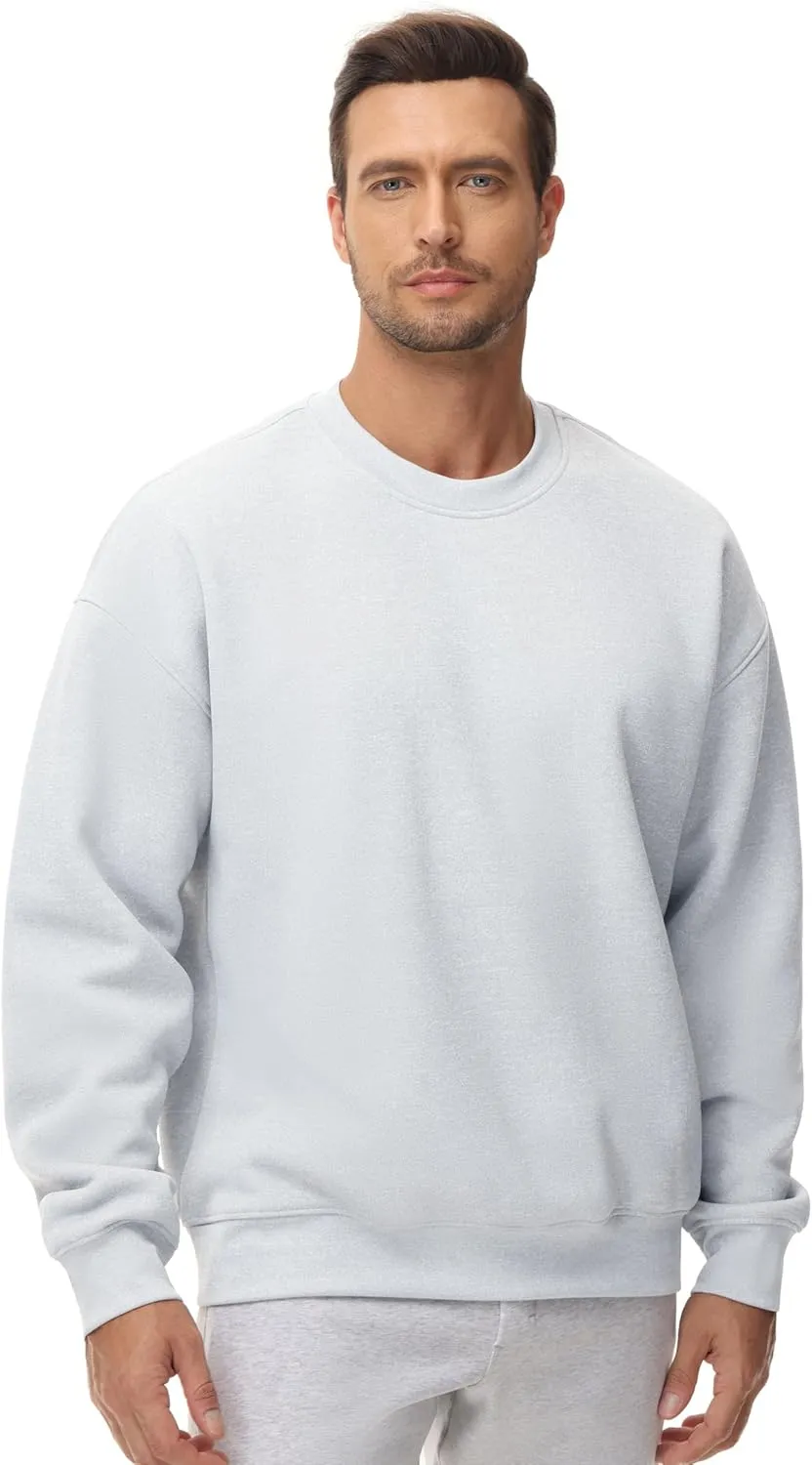 THE GYM PEOPLE Men's Fleece Crewneck Sweatshirt Thick Loose fit Soft Basic Pullover Sweatshirt