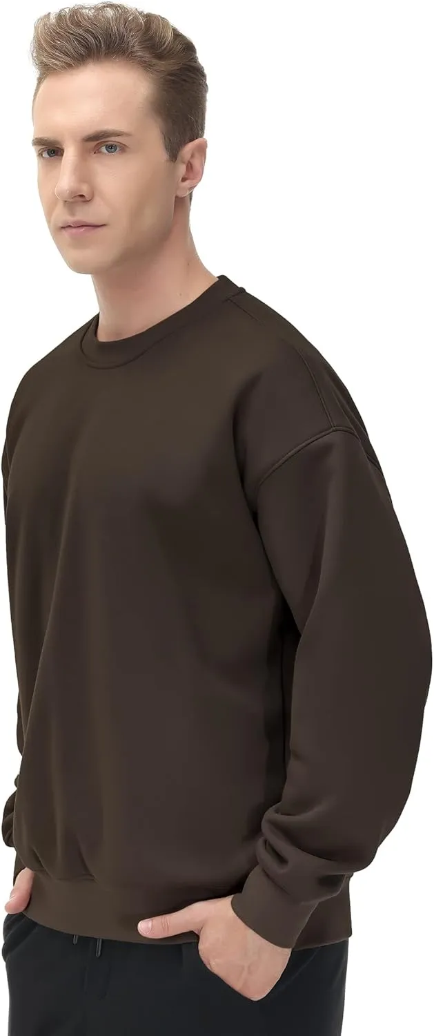 THE GYM PEOPLE Men's Fleece Crewneck Sweatshirt Thick Loose fit Soft Basic Pullover Sweatshirt