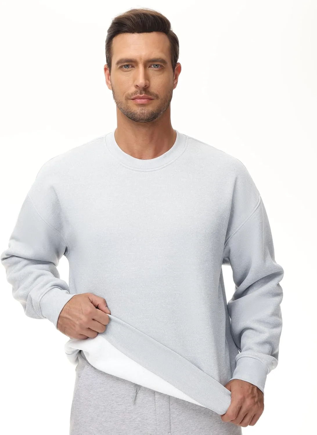 THE GYM PEOPLE Men's Fleece Crewneck Sweatshirt Thick Loose fit Soft Basic Pullover Sweatshirt