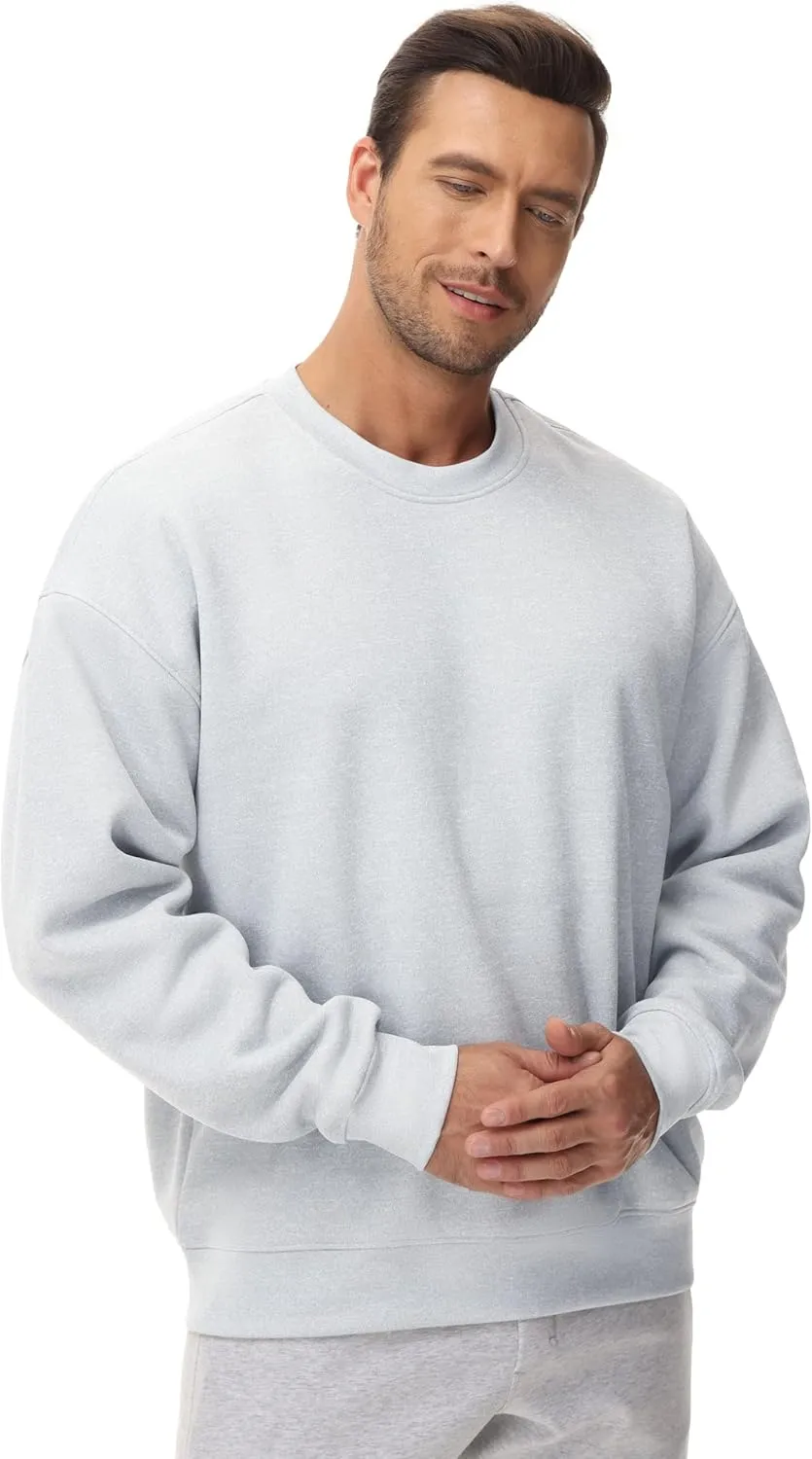 THE GYM PEOPLE Men's Fleece Crewneck Sweatshirt Thick Loose fit Soft Basic Pullover Sweatshirt