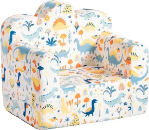 Tiita Kids Couch Toddler Chair, Cloud-Like Comfy Printed Kids Sofa Toddler Reading Chair with Washable Cover Carrying Handle, Convertible Children Sofa Chair for Girls and Boys
