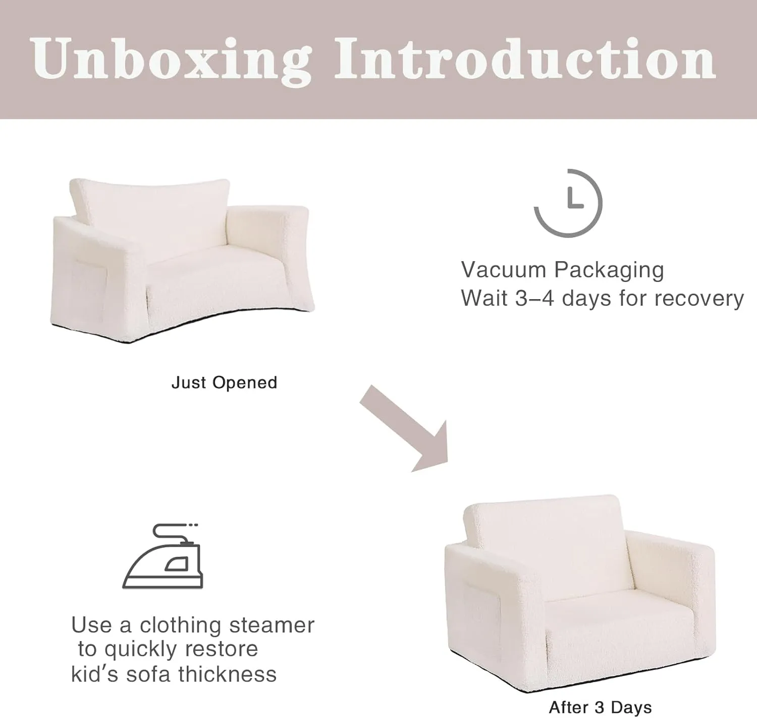 Tiita Kids Sofa, 2-in-1 Toddler Chair, Convertible Children Couch to Lounger, Flip Out Kid Sofas Chair, Toddler Armrest Chairs Bed, Folding Kids Play Sofa for Girl or Boy (Beige)