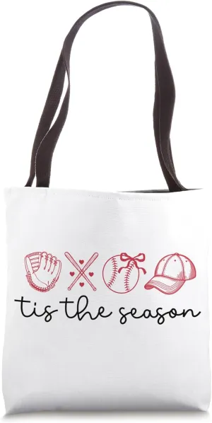 Tis The Season Baseball Love Tote Bag