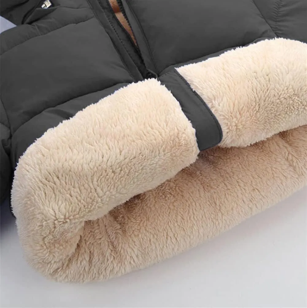 Toddler Baby Hooded Down Jacket Boys Girls Kids Thicken Warm Winter Coat Outerwear 1-7t