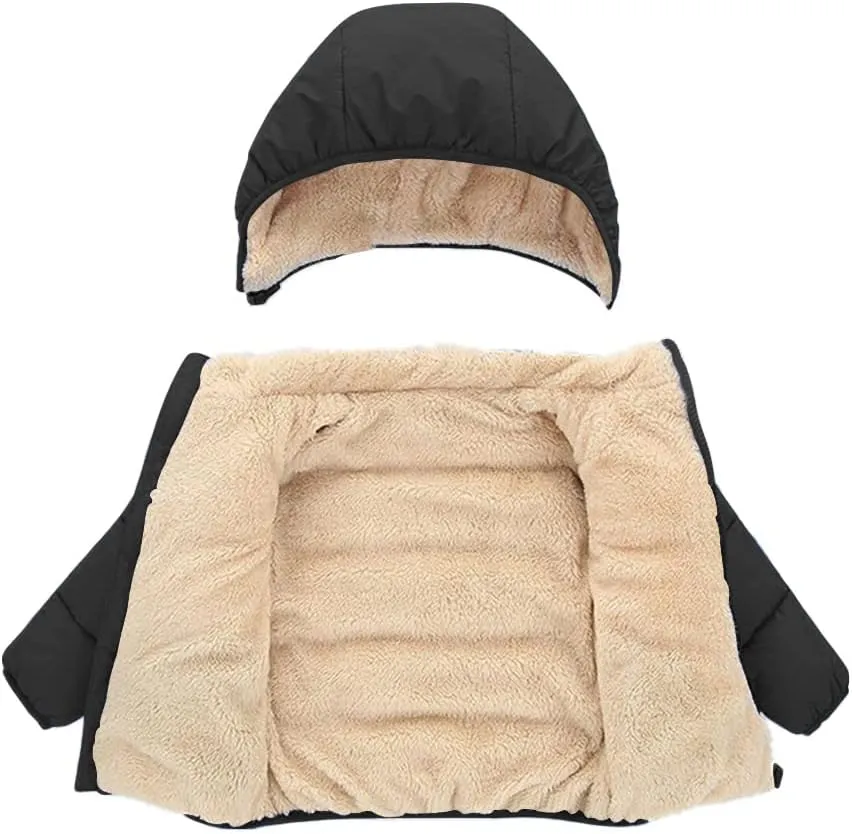 Toddler Baby Hooded Down Jacket Boys Girls Kids Thicken Warm Winter Coat Outerwear 1-7t