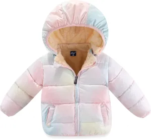 Toddler Baby Hooded Down Jacket Boys Girls Kids Thicken Warm Winter Coat Outerwear 1-7t