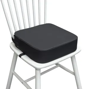 Toddler Booster Seat for Kitchen Chair, 3.5" Oxford Foam Cushion, Non-Slip Base, Adjustable Straps, Portable Dining Booster for Self-Feeding Toddlers at Home or on The Go (Dark Grey)