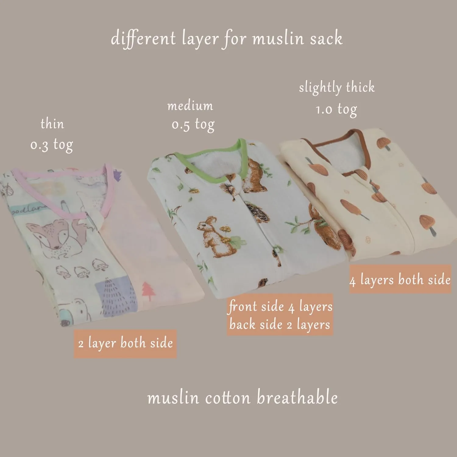 Toddler Muslin Cotton Sleep Sack 0.5-0.7 TOG – Sleeveless Wearable Blanket for Baby & Toddler (3-5T), Breathable Lightweight Sleep Sack with 4-Layer Front & 2-Layer Back, Soft All-Season Sleeping Bag