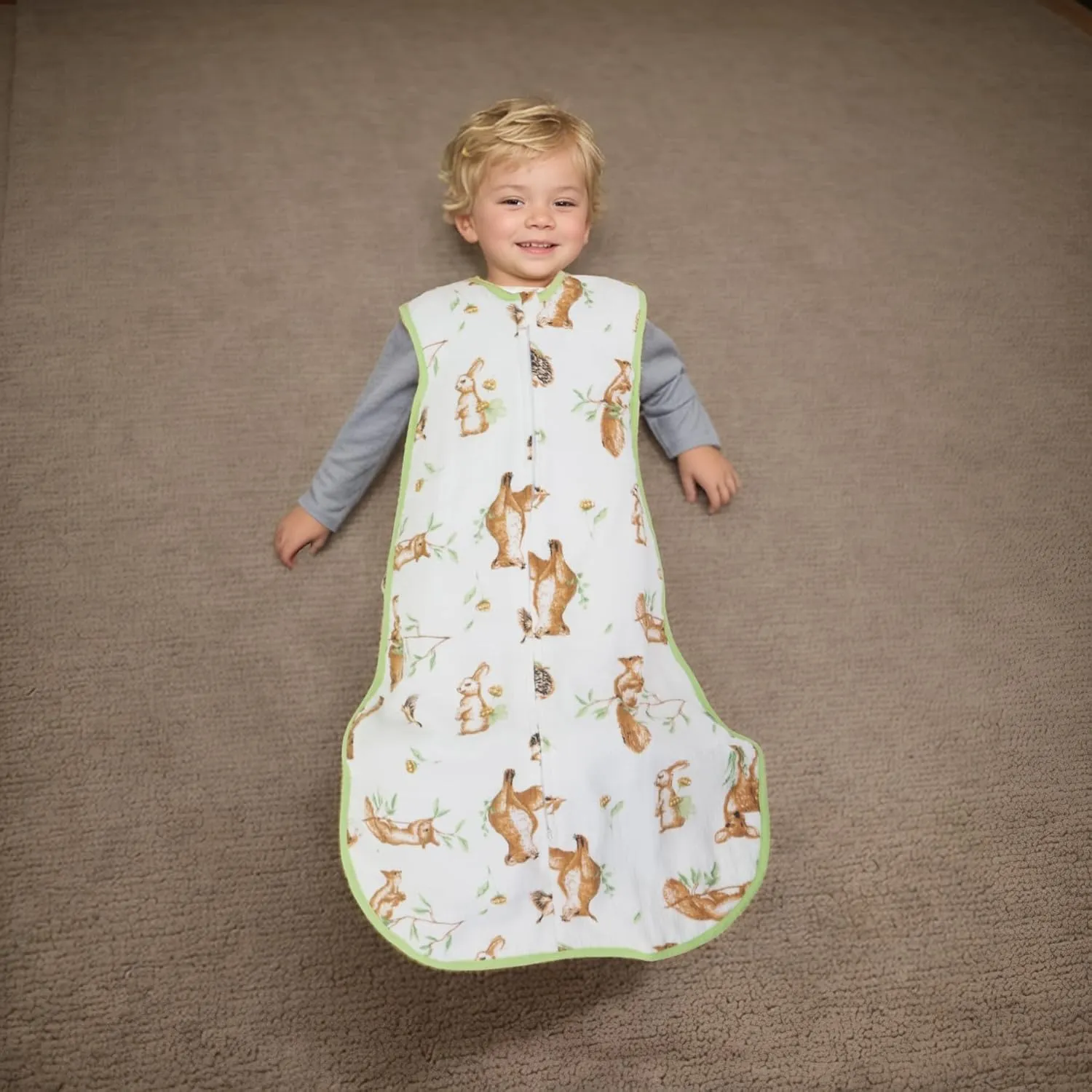 Toddler Muslin Cotton Sleep Sack 0.5-0.7 TOG – Sleeveless Wearable Blanket for Baby & Toddler (3-5T), Breathable Lightweight Sleep Sack with 4-Layer Front & 2-Layer Back, Soft All-Season Sleeping Bag