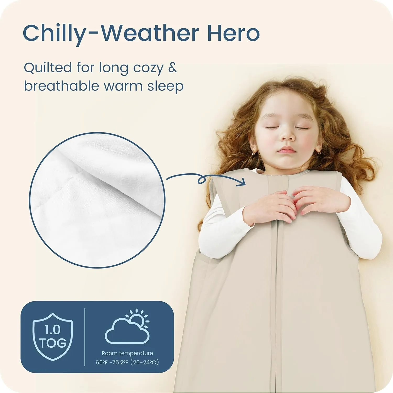 Toddler Sleep Sack 1.0 TOG, Wearable Blanket Baby Sleeping Bag with 2-Way Safe Zipper, Ultra Soft All Season Sleep Sacks
