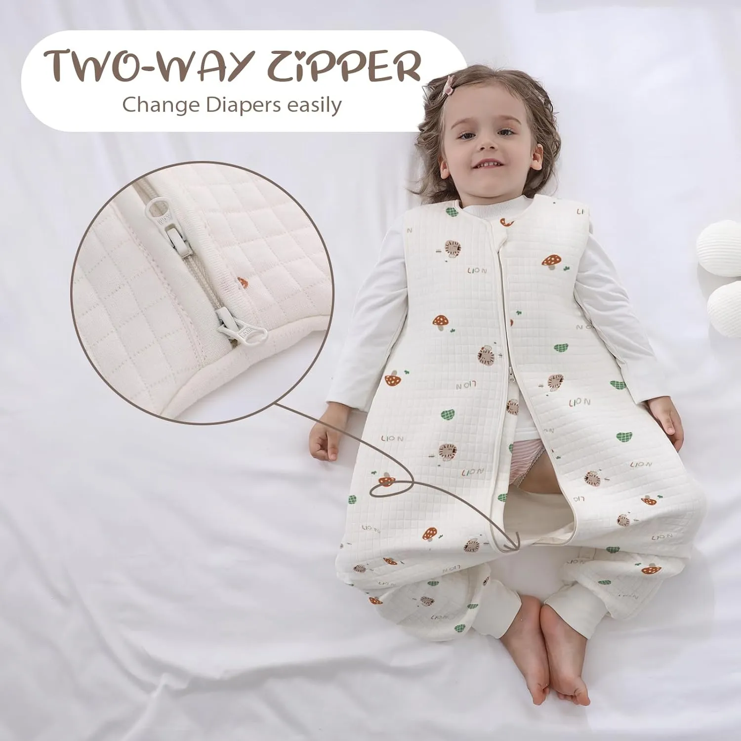 Toddler Sleep Sack with Feet 1.0 Tog Sleep Sack Toddler Sleeping Sack with Legs Baby Sleeping Bag for Early Walkers