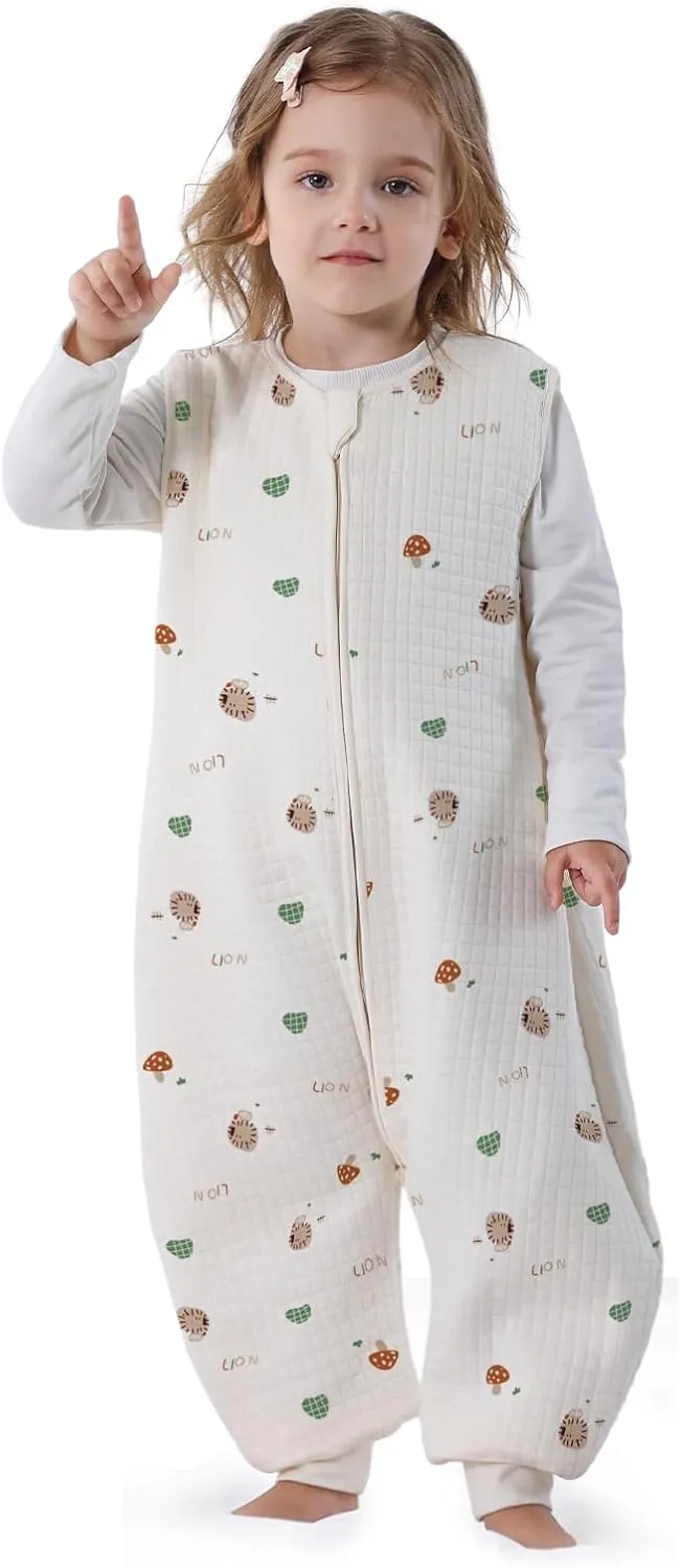 Toddler Sleep Sack with Feet 1.0 Tog Sleep Sack Toddler Sleeping Sack with Legs Baby Sleeping Bag for Early Walkers