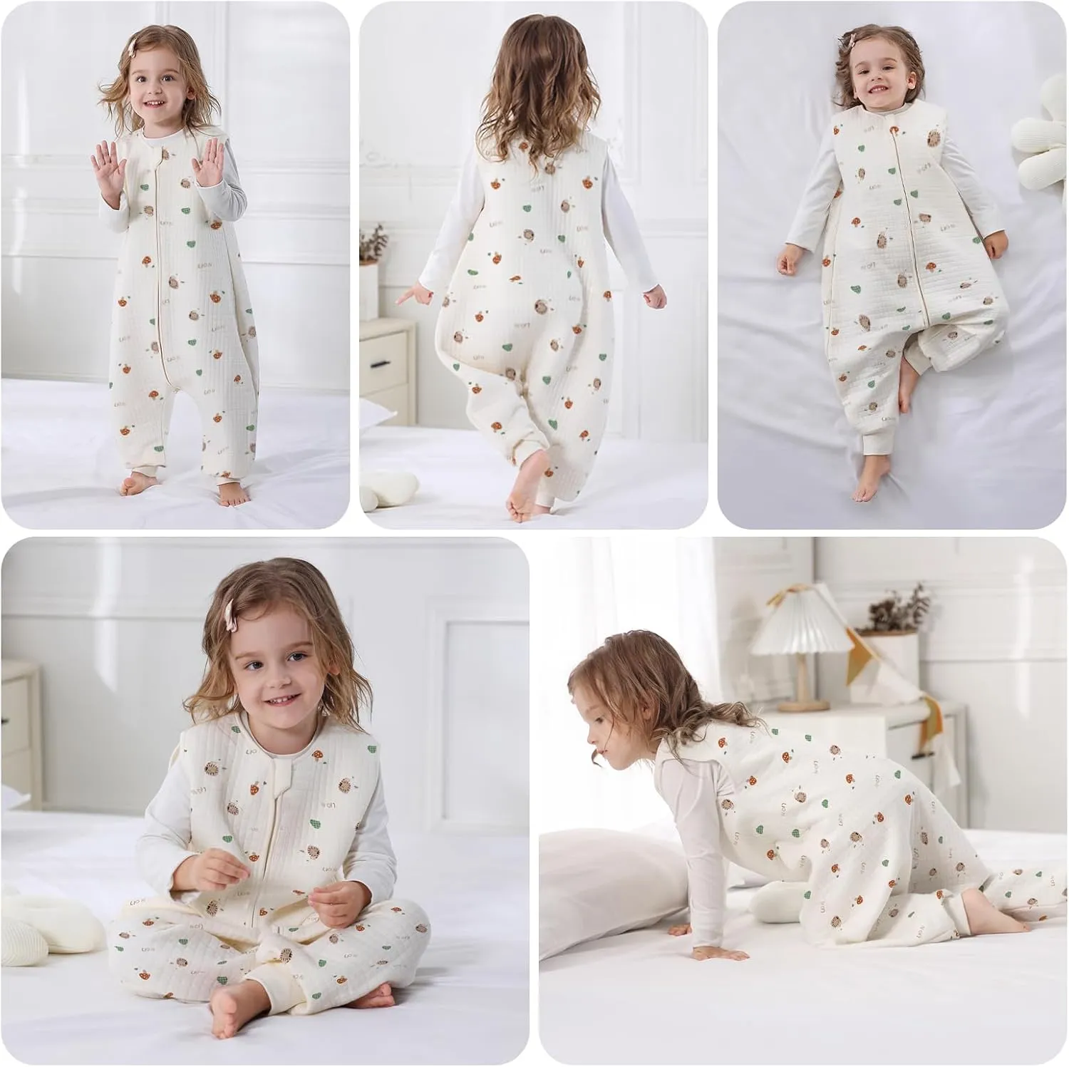 Toddler Sleep Sack with Feet 1.0 Tog Sleep Sack Toddler Sleeping Sack with Legs Baby Sleeping Bag for Early Walkers