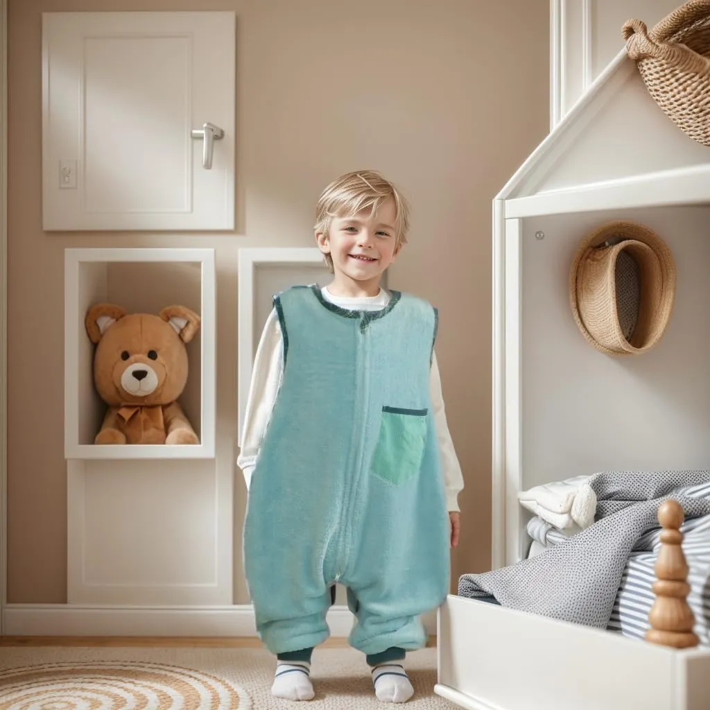 Toddler Sleeping Sack with Feet (3-6 Year) Fleece Warm 4 Seasons Baby Walking Sleeping Bag Infant Wearable Blanket With Leg Tog 2.0 Soft Sleeper