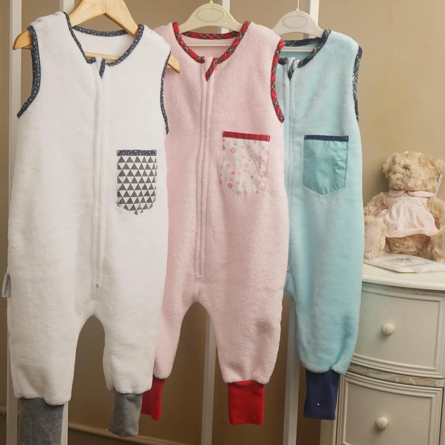 Toddler Sleeping Sack with Feet (3-6 Year) Fleece Warm 4 Seasons Baby Walking Sleeping Bag Infant Wearable Blanket With Leg Tog 2.0 Soft Sleeper