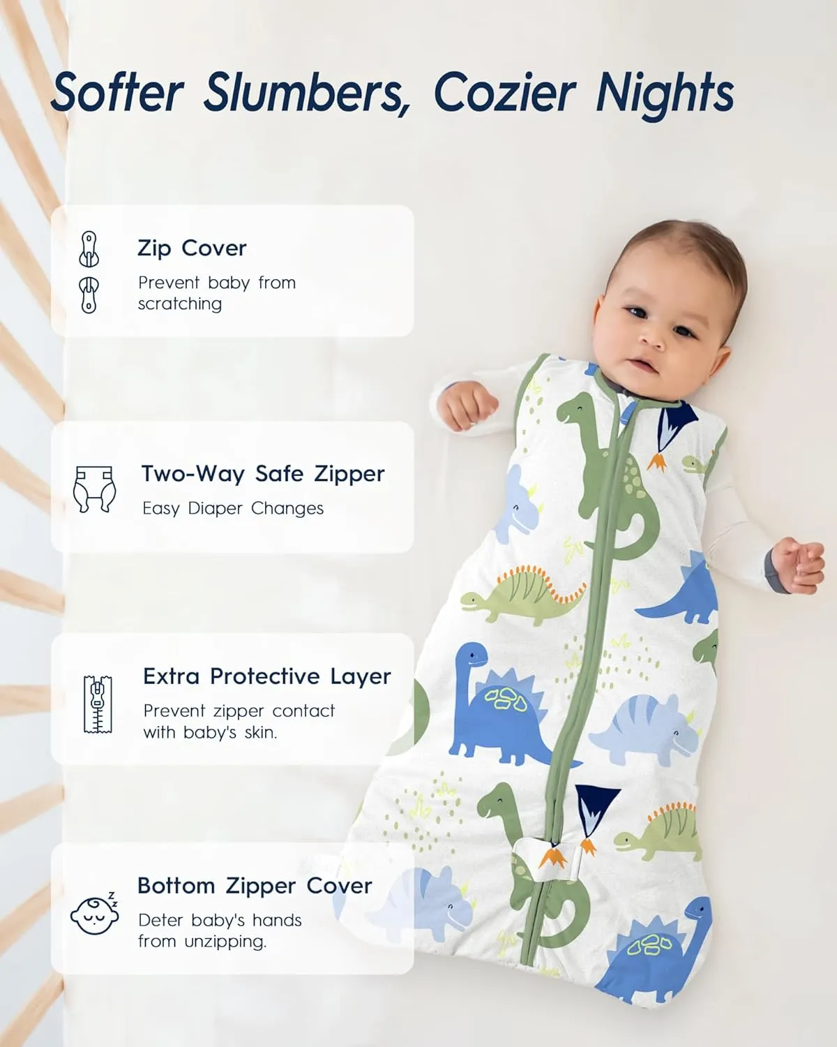 TotAha Baby Sleep Sack 18-24 Month TOG 1.0, Premium Soft Wearable Blanket Baby Sleeping Bag with 2-way Safe Zipper for Infant Boys & Girls