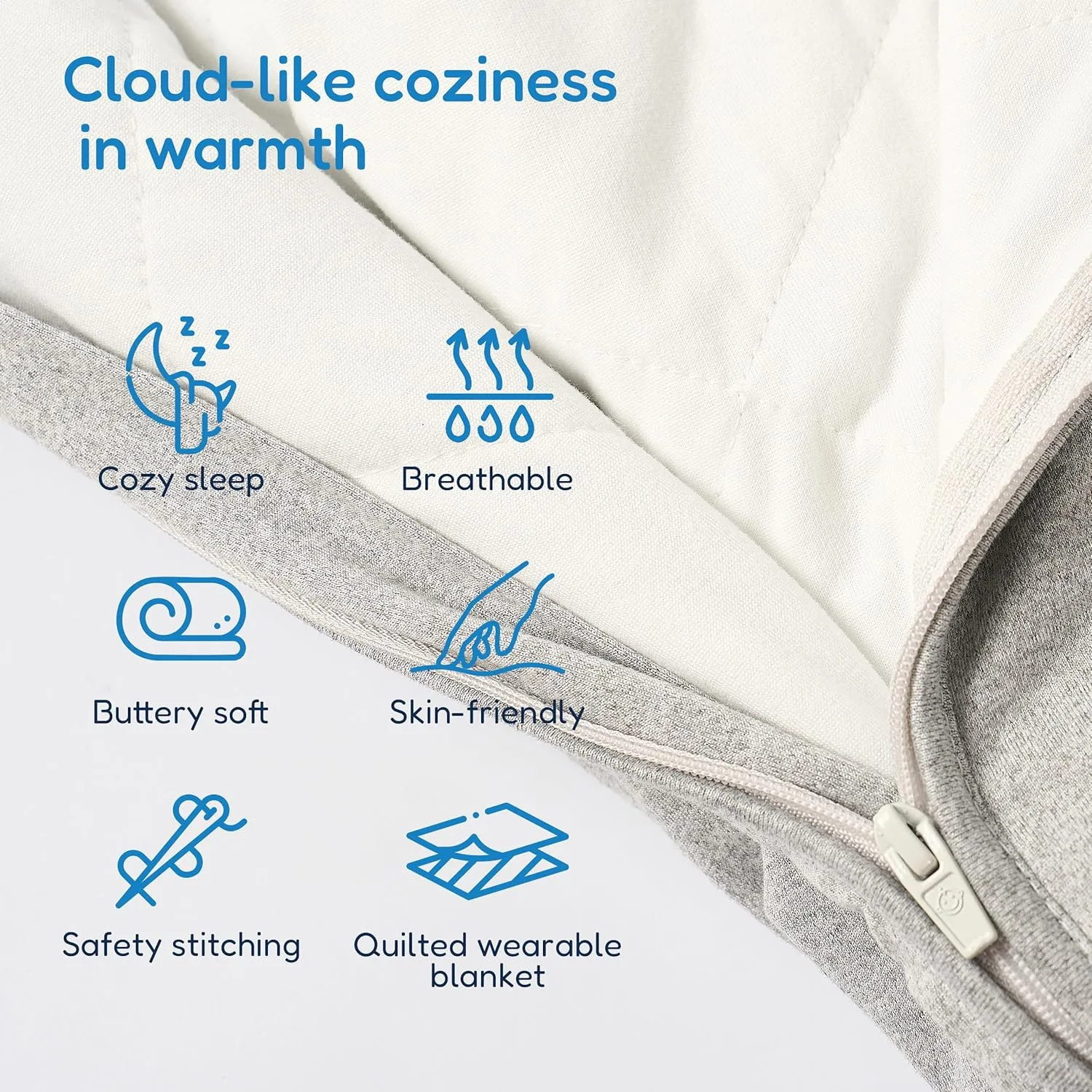 TotAha Grey Space 1.0 TOG Toddler Sleep Sack 2T-3T-4T for Girls Boys, Buttery Soft Sleeping Sacks with 2-way Safe Zipper, Premium All Season Sleep Bag