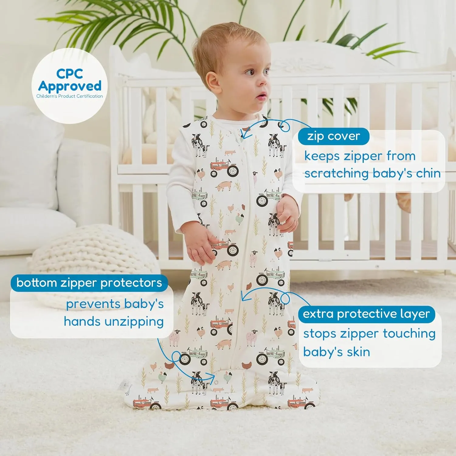 TotAha Sleep Sack 0-6 Months 1.0 TOG, Unisex Buttery Soft Sleeping Sacks with 2-Way Safe Zipper, Premium Winter Sleep Bag