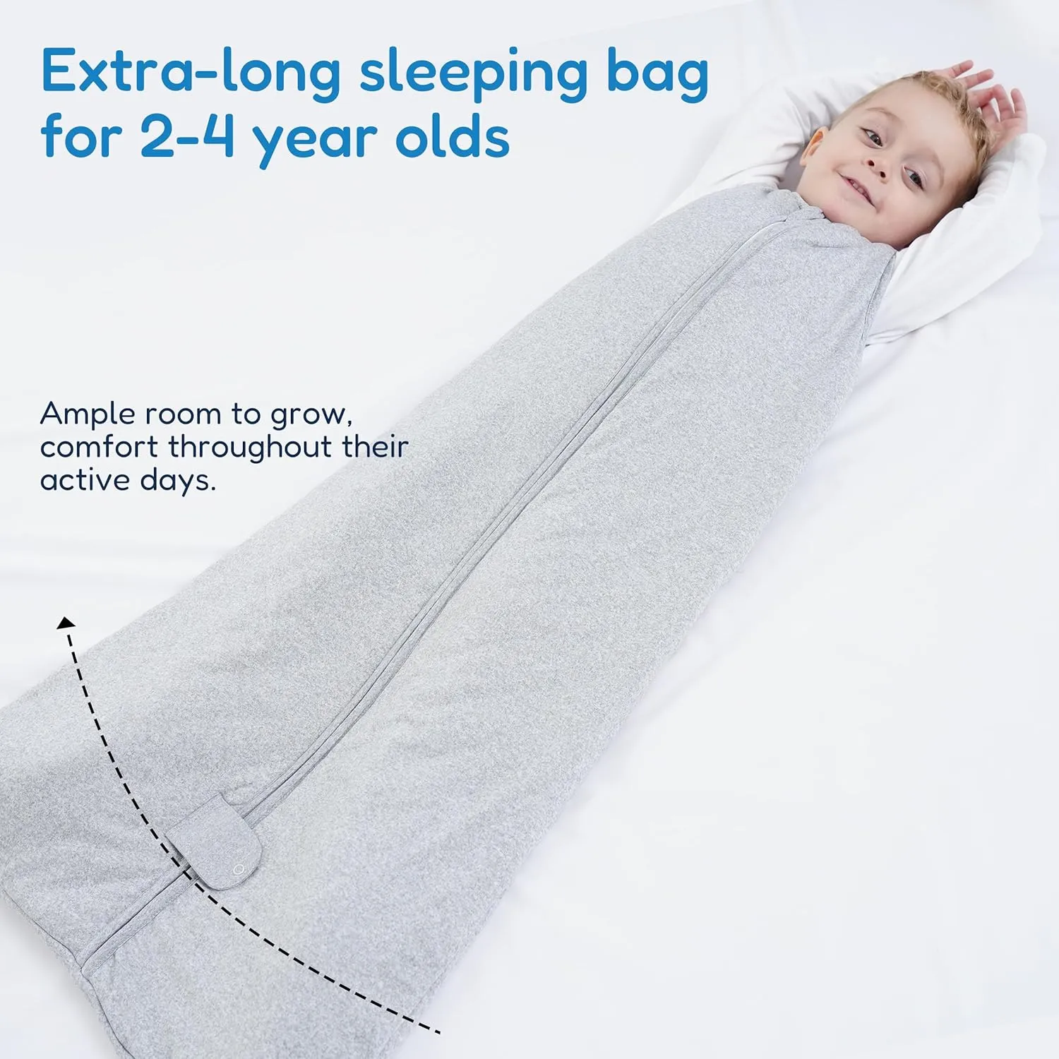 TotAha Toddler Sleep Sack 1.0 TOG for 2T-3T-4T, Soft Wearable Blanket Baby Sleep Bag with 2-Way Safe Zippers,Fluffy Extra Large Sleeping Sacks, Grey