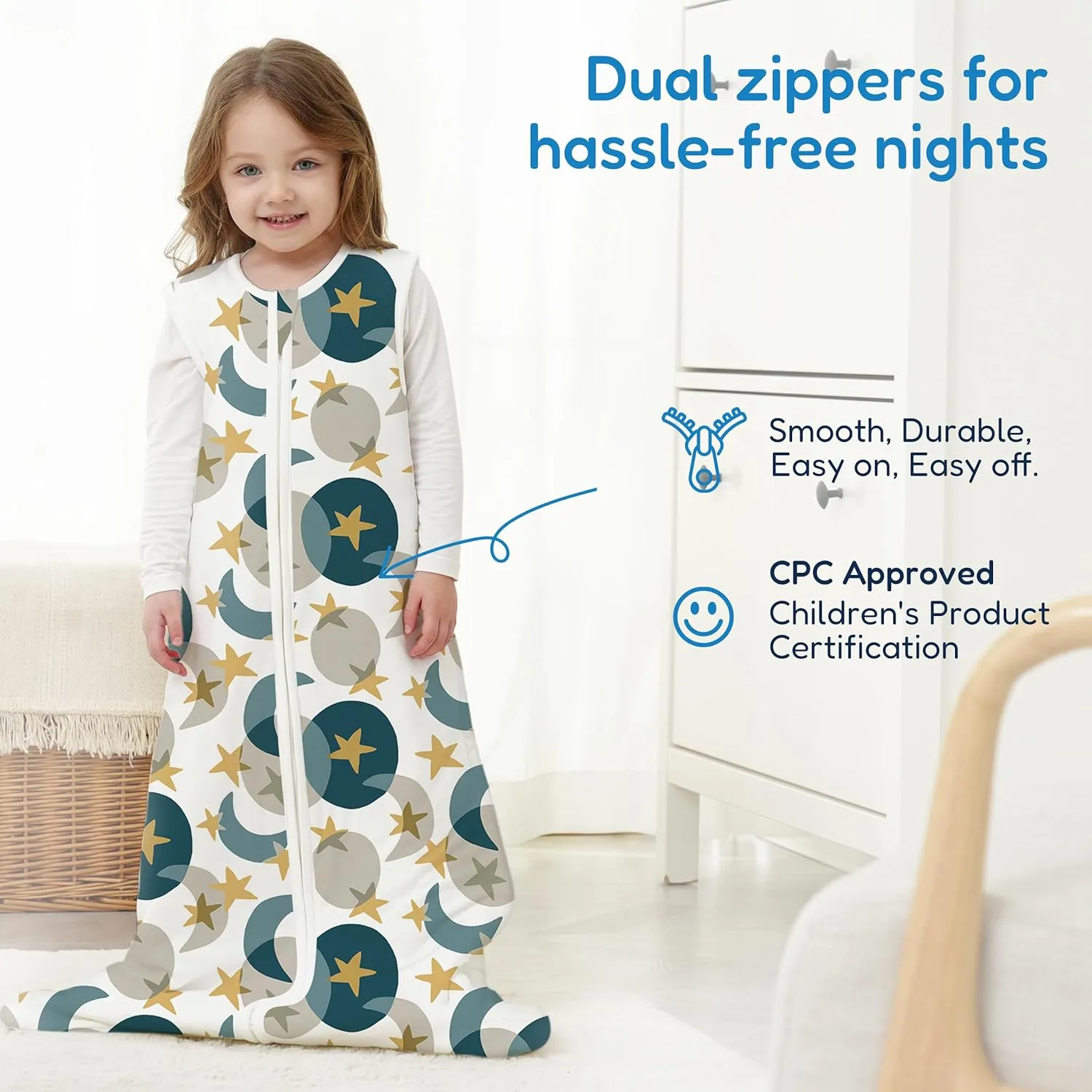 TotAha Toddler Sleep Sack 1.0 TOG for 2T-3T-4T, Unisex Buttery Soft Sleeping Sacks with 2-way Safe Zipper, Premium All Season Sleep Bag