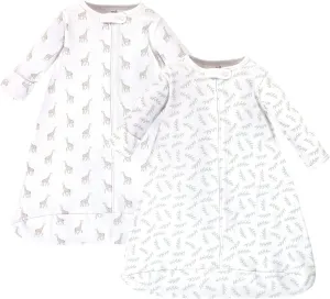 Touched by Nature Unisex Baby Organic Cotton Long-Sleeve Wearable Sleeping Bag, Sack, Blanket, Little Giraffe, 3-9 Months