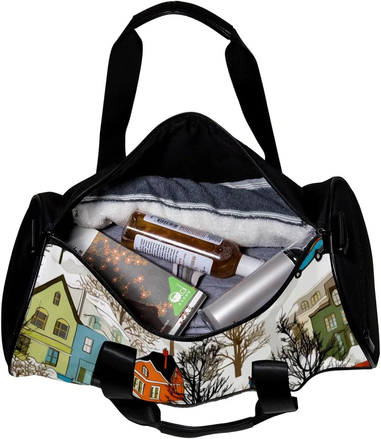 Travel Bag,Mens Gym Bag,Womens Gym Bag,Bright Houses Tree,Sports Bag