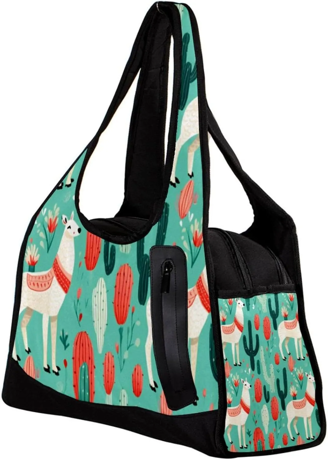 Travel Bag,Mens Gym Bag,Womens Gym Bag,Cartoon Llama Green Desert,Sports Bag
