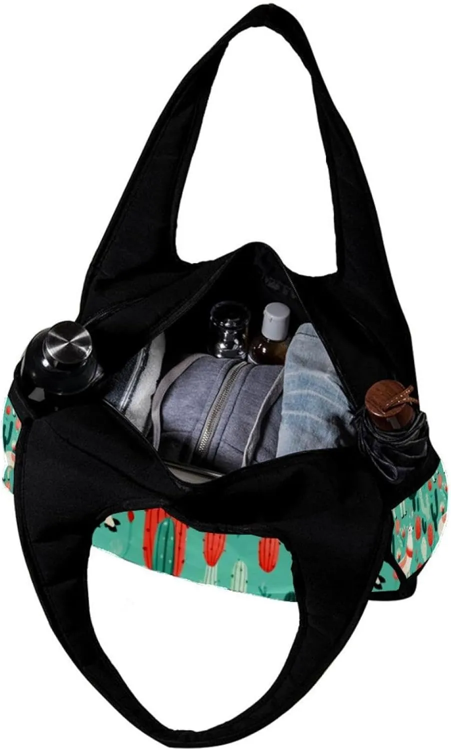 Travel Bag,Mens Gym Bag,Womens Gym Bag,Cartoon Llama Green Desert,Sports Bag