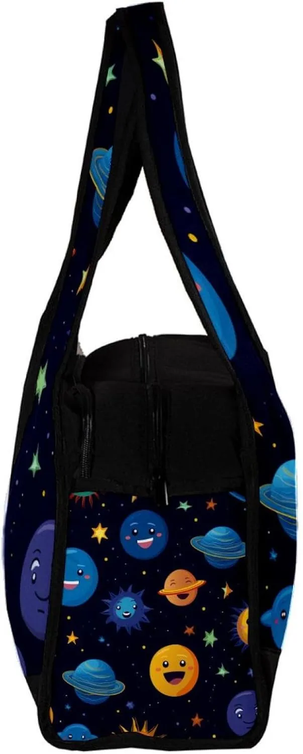 Travel Bag,Mens Gym Bag,Womens Gym Bag,Cartoon Space Planets,Sports Bag