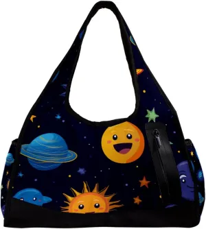 Travel Bag,Mens Gym Bag,Womens Gym Bag,Cartoon Space Planets,Sports Bag