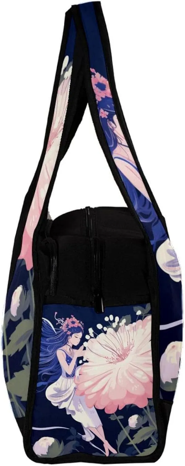 Travel Bag,Mens Gym Bag,Womens Gym Bag,Fantasy Flower Flower Girl,Sports Bag