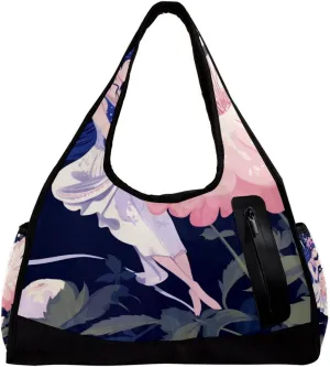 Travel Bag,Mens Gym Bag,Womens Gym Bag,Fantasy Flower Flower Girl,Sports Bag