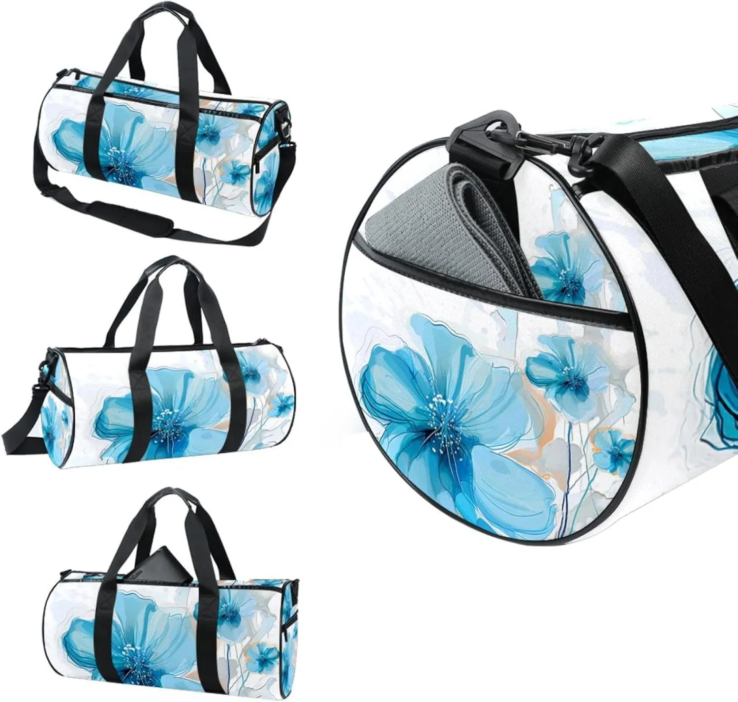 Travel Bag,Mens Gym Bag,Womens Gym Bag,Flower Blossoms in Pastel,Sports Bag