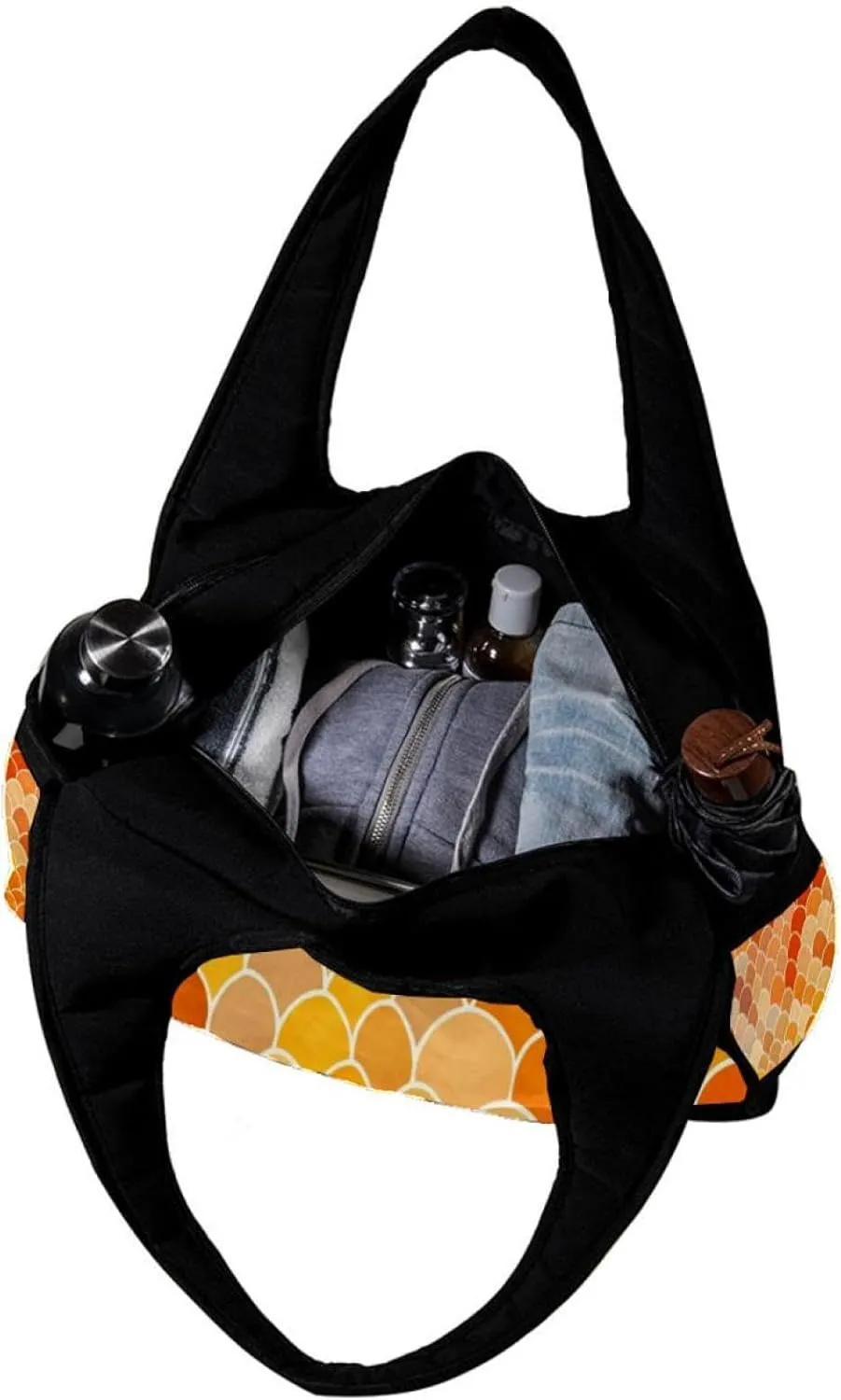 Travel Bag,Mens Gym Bag,Womens Gym Bag,Scale Orange Mermaid Ocean,Sports Bag
