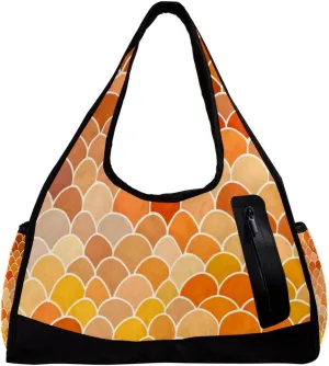 Travel Bag,Mens Gym Bag,Womens Gym Bag,Scale Orange Mermaid Ocean,Sports Bag