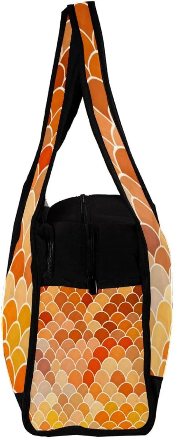 Travel Bag,Mens Gym Bag,Womens Gym Bag,Scale Orange Mermaid Ocean,Sports Bag