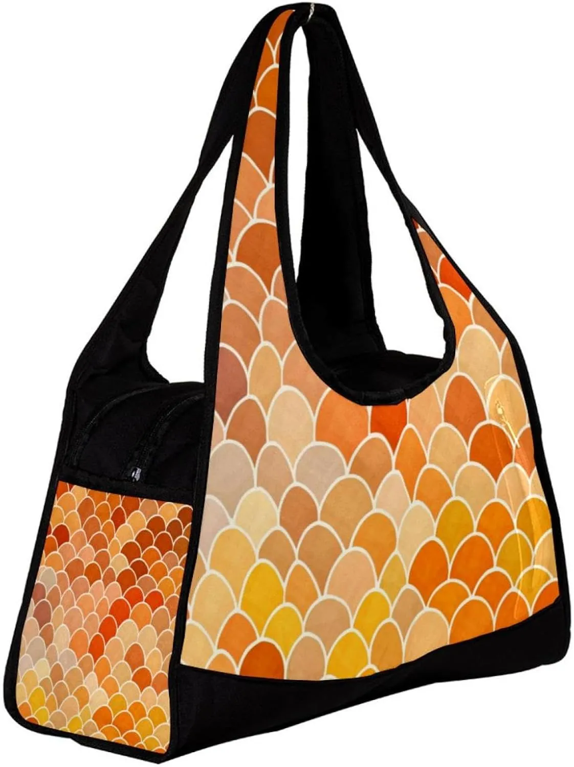 Travel Bag,Mens Gym Bag,Womens Gym Bag,Scale Orange Mermaid Ocean,Sports Bag