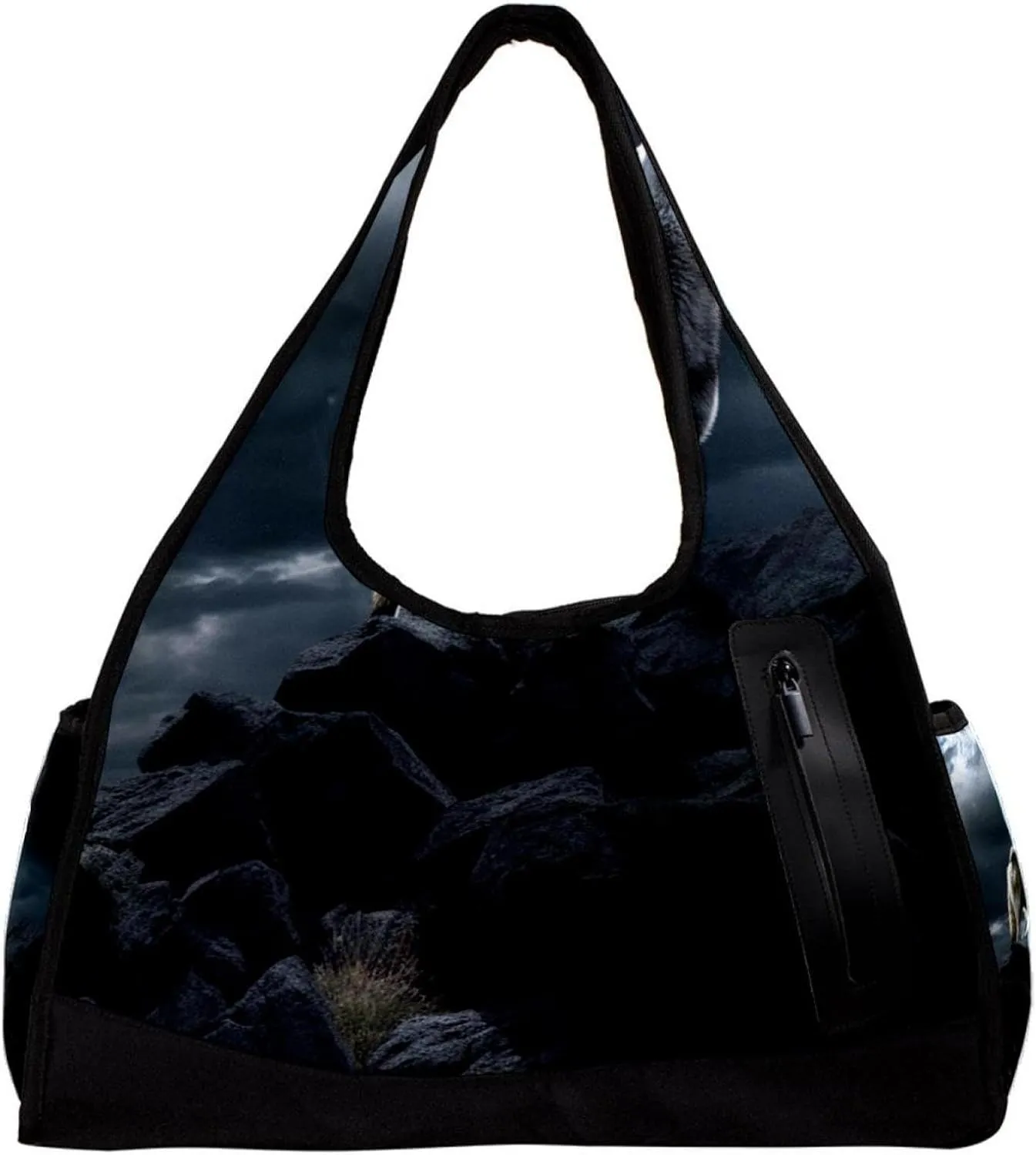 Travel Bag,Mens Gym Bag,Womens Gym Bag,Wolf Moon Galaxy,Sports Bag