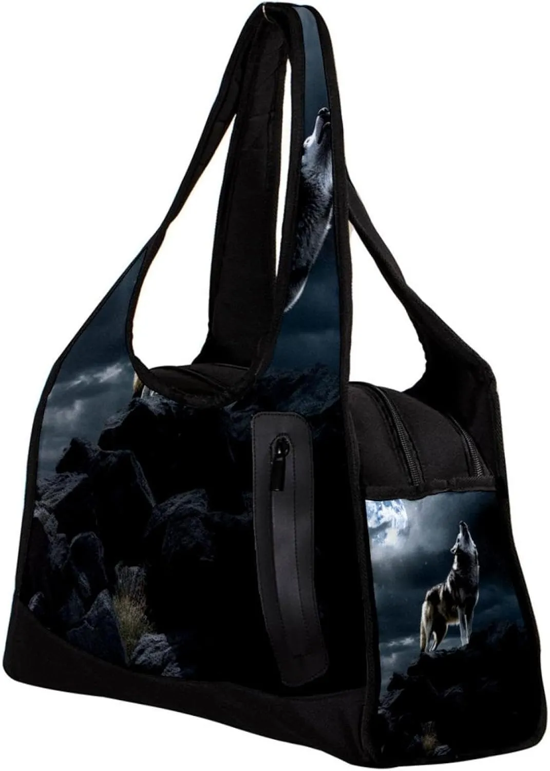 Travel Bag,Mens Gym Bag,Womens Gym Bag,Wolf Moon Galaxy,Sports Bag