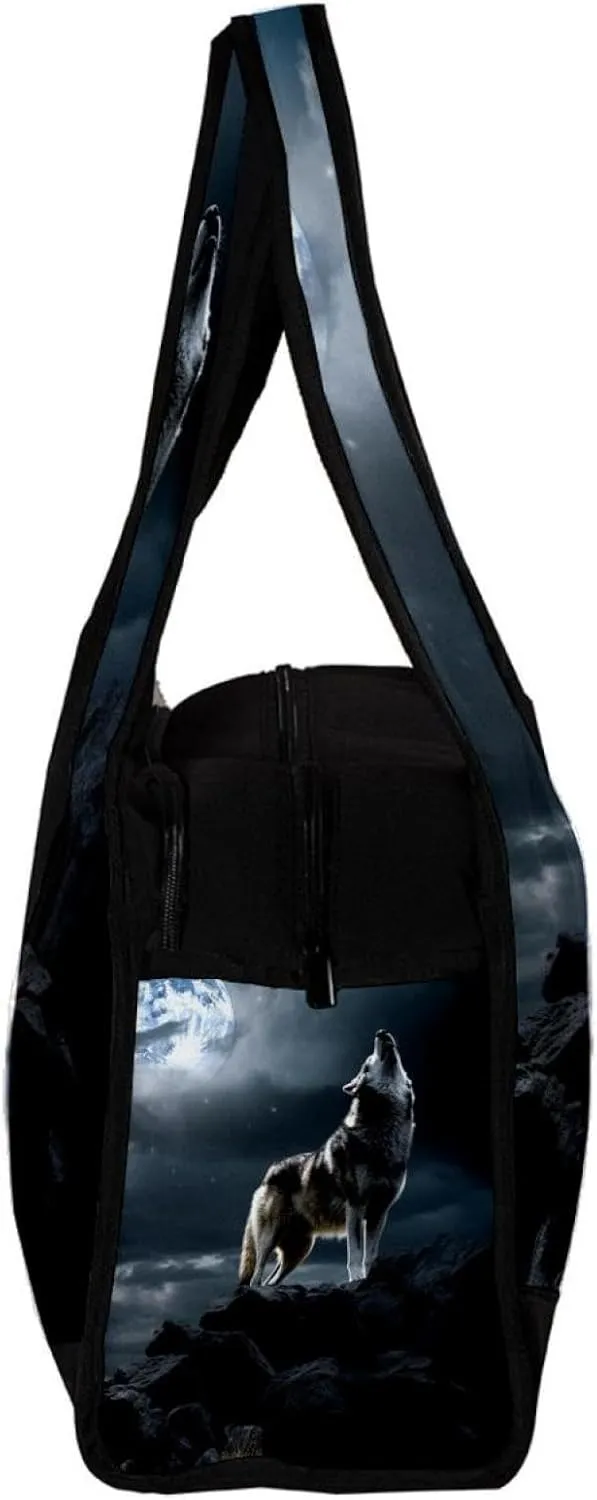 Travel Bag,Mens Gym Bag,Womens Gym Bag,Wolf Moon Galaxy,Sports Bag