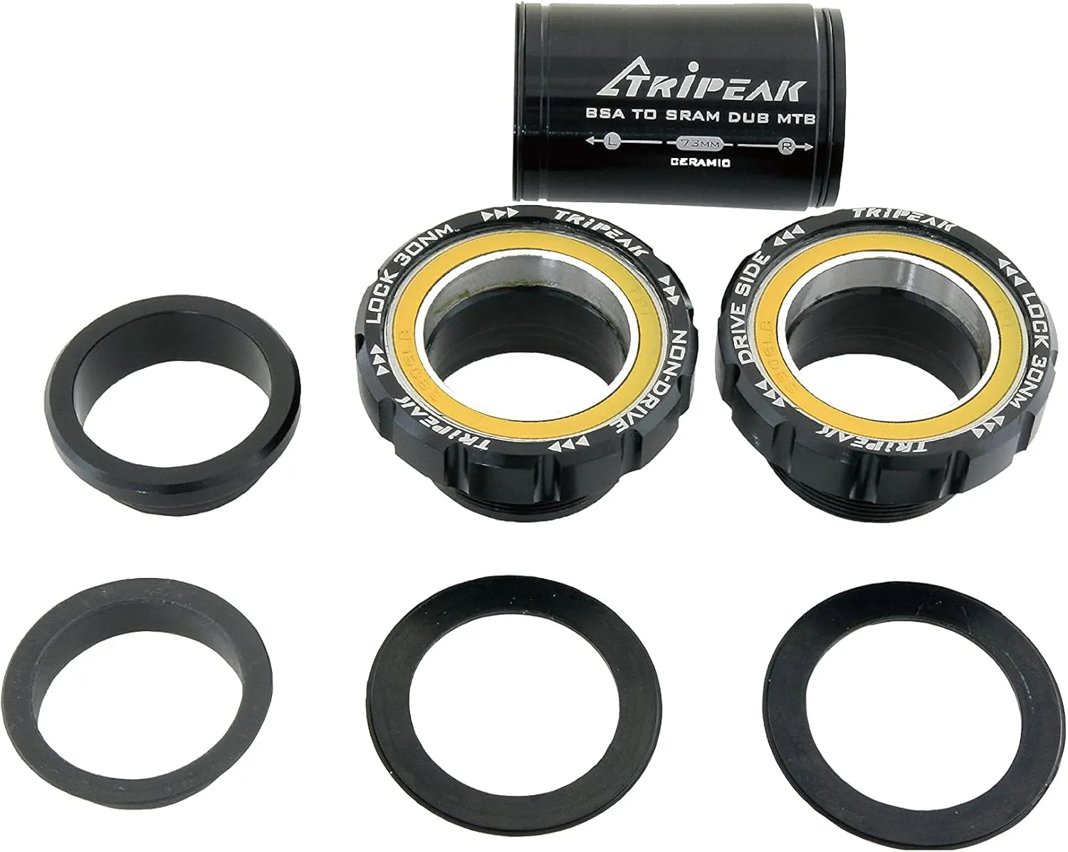 TRiPEAK Bottom Bracket BSA/ITA/C60/CR1/T47, with Ceramic Bearings for 22mm SRAM Dub & 22/24mm GXP Crankset, Threaded BB Compatible with Trek, Giant, Specialized, Canyon, Campagnolo Frame