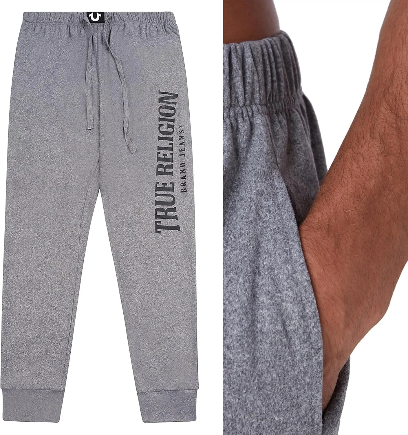 True Religion Mens Jogger Pajama Pants, Lightweight Lounge Casual Sleep Pants for Men