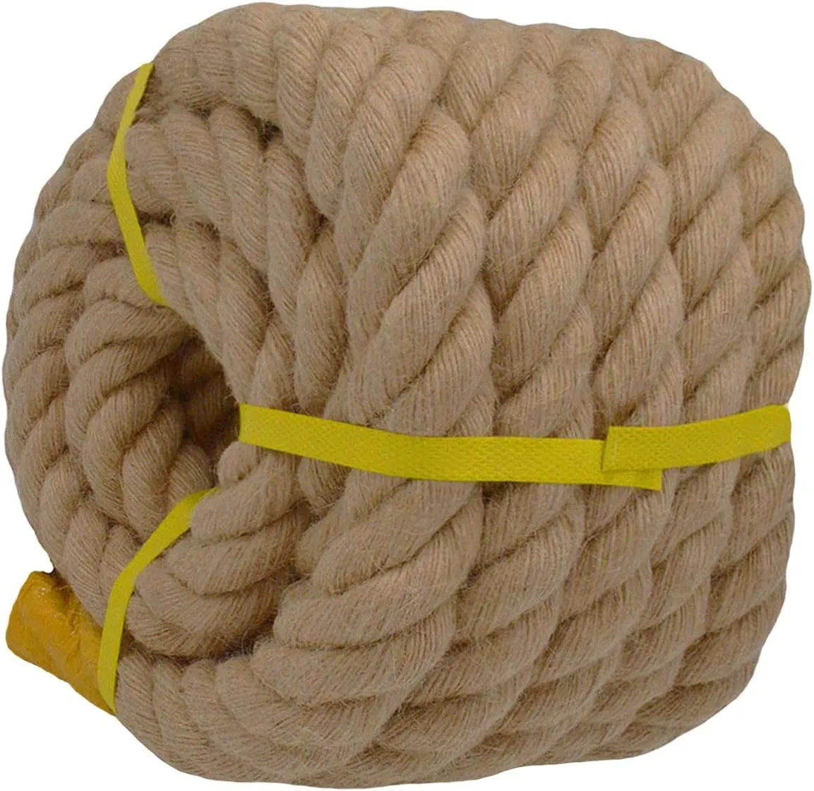Twisted Manila Rope (1.5 Inch x 20 Feet) Natural Jute Thick Hemp Rope for Docks, Railings, Climbing, Landscaping, Decorating