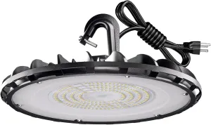 UFO LED High Bay Light 100W, High Bay LED Shop Lights 5000K 11,000Lm with US Plug, Hanging Hook, Safe Rope, IP65 Waterproof Commercial Bay Lighting for Warehouse Factory Barn Shop - UL Listed