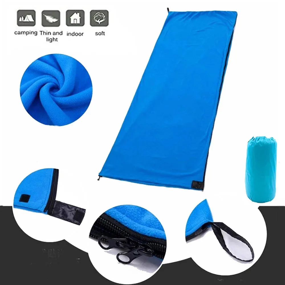 Ultra-light Polar Fleece Sleeping Bag for Outdoor Camping Tent Bed use,Travel Warm Sleeping Bag Liner