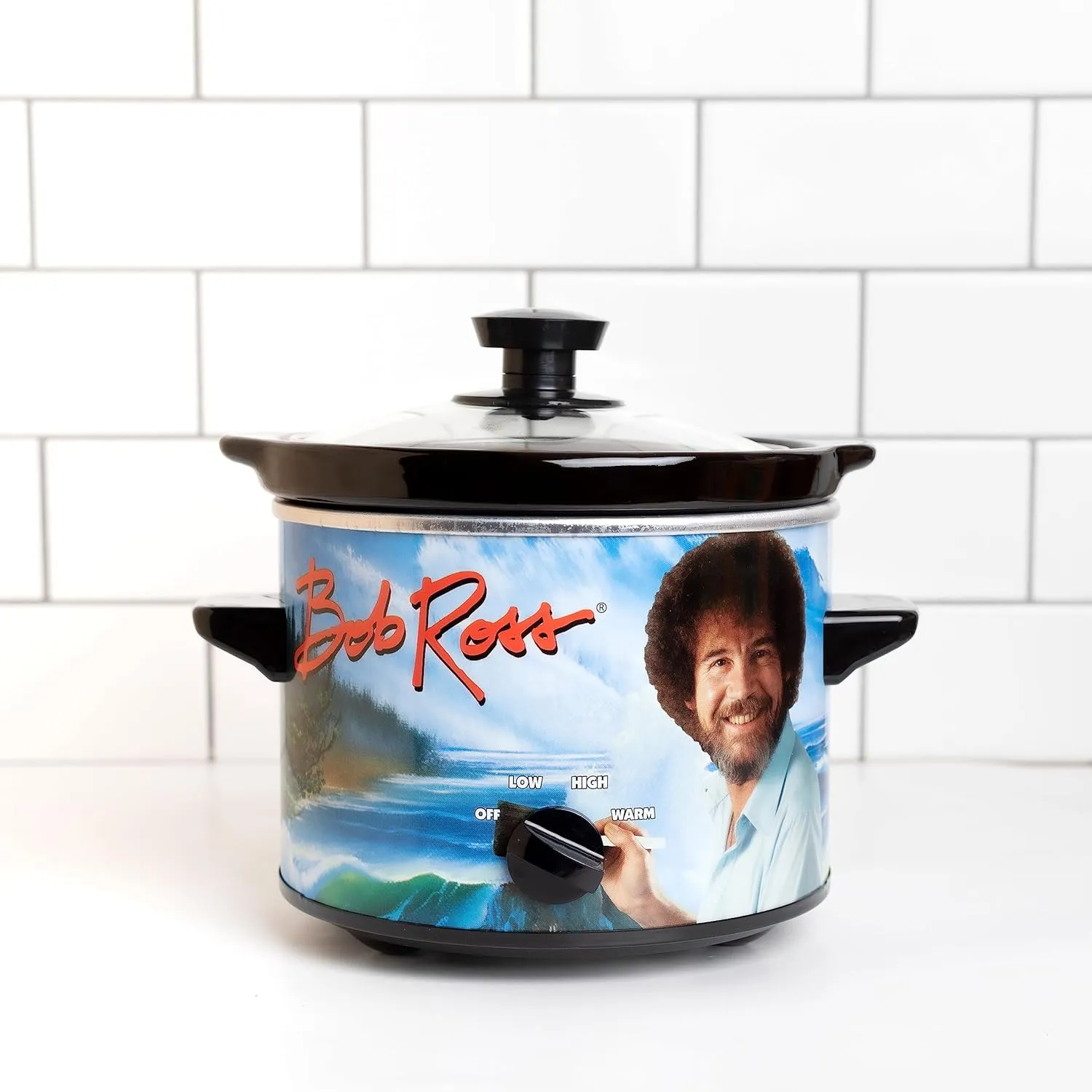 Uncanny Brands Bob Ross 2 Quart Slow Cooker- Happy Little Tree Appliance